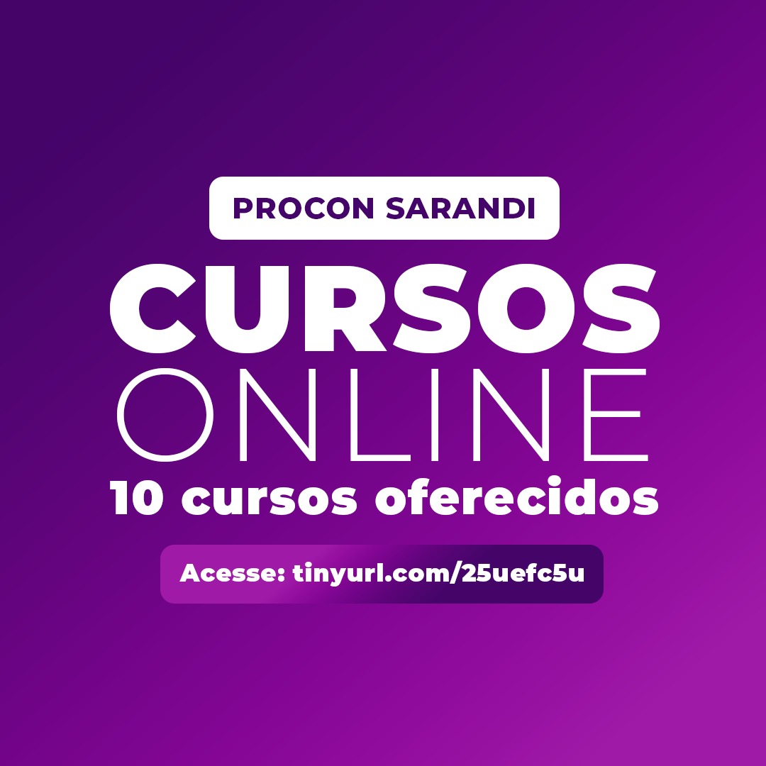 Procon Sarandi abre vagas para curso online sobre direitos do consumidor com carga horária de 15 a 20 horas